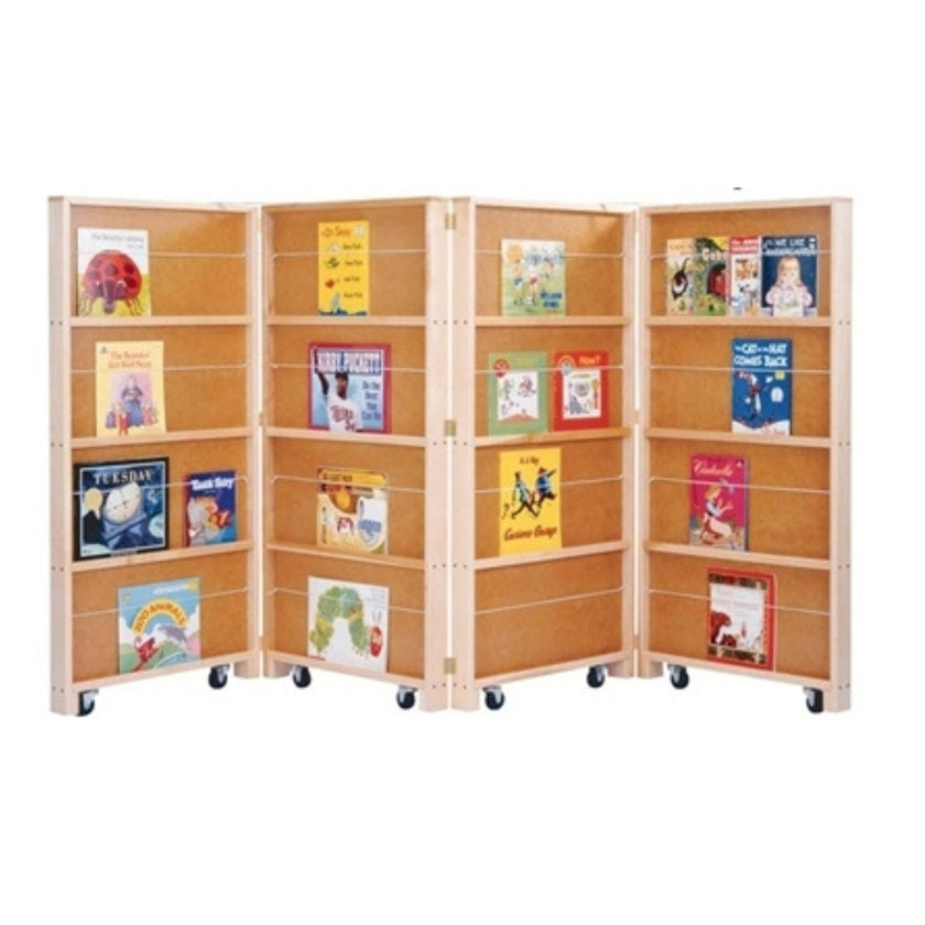 Mobile Library Bookcase - 4 Sections