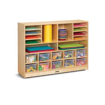 Deluxe Sectional Cubbie-Tray Mobile Unit - with Clear Trays
