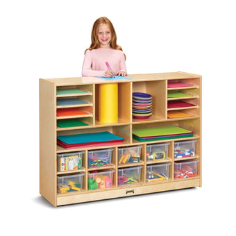 Deluxe Sectional Cubbie-Tray Mobile Unit - with Clear Trays
