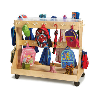 Mobile Backpack Cart – with Clear Cubbie-Trays