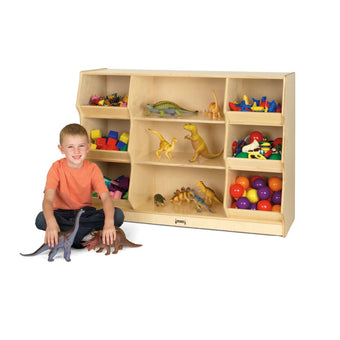 Open Storage with Beveled Front