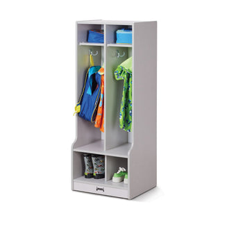 Rainbow Accents 2 Section Coat Locker with Step