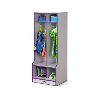 Rainbow Accents 2 Section Coat Locker with Step