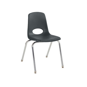 Stack Chair with Swivel Glides, Single - Black