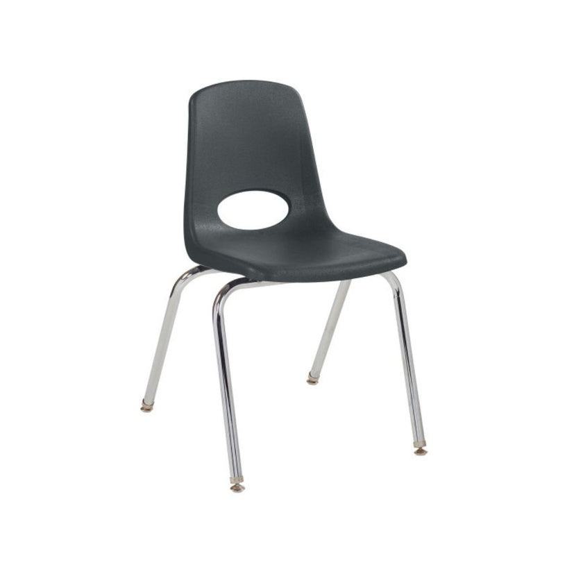 Stack Chair with Swivel Glides, Single - Black