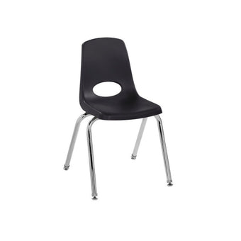 Stack Chair with Swivel Glides, Single - Black