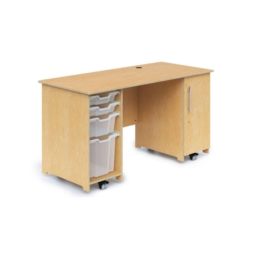 Teachers Desk With Trays And Locking Door