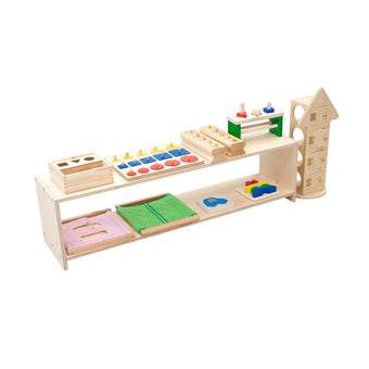 Two Tier Infant & Toddler Shelf w/o Back - Rubberwood
